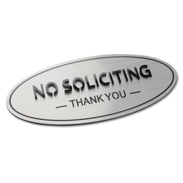 Imagem de Miseyo Placa de aço inoxidável sem solicitação para casa/escritório, 17,8 cm x 7,6 cm autoadesivo sem solicificação Obrigado