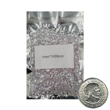 Imagem de Lote com 1000 Pedras de Zircônia Cúbica (CZ) 0,8mm - Redondas, Facetadas e Perfeitas para Joias, Artesanato e Decoração de Unhas | HUMYCC