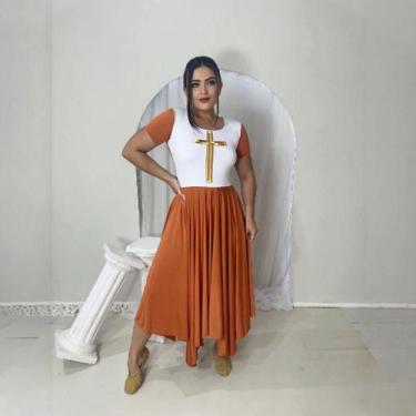 Imagem de Vestido de Dança Coreografia Plus Size Cruz Moda Evangélica - MISS FLO