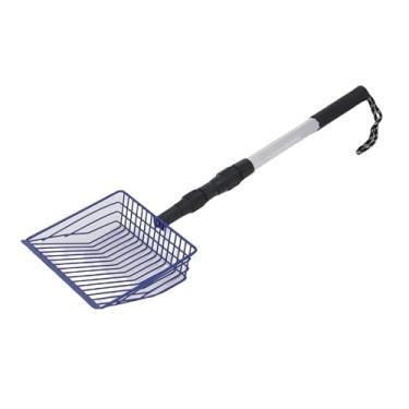 Imagem de Luocute Colher de Maca de Frango, Alça Telescópica Ajustável de 3 Seções pá Antiaderente de Aço Inoxidável para Galinheiro, Com Fivela Fixa de Bloqueio de Pressão para Fácil Limpeza (Azul)