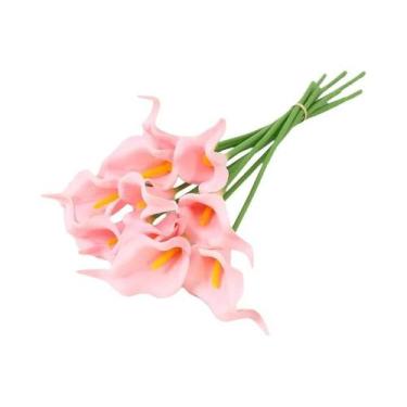Imagem de 5 Peças De Flores Artificiais De Lírio Calla Em PU Para Decoração De C