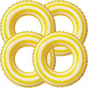 Imagem de 4 peças boias para adultos, pirulito, listrado, boia de piscina, grande, para adultos, 88 cm, clássico, listrado, para adolescentes, adultos, festa de despedida de solteira de verão na praia (pirulito