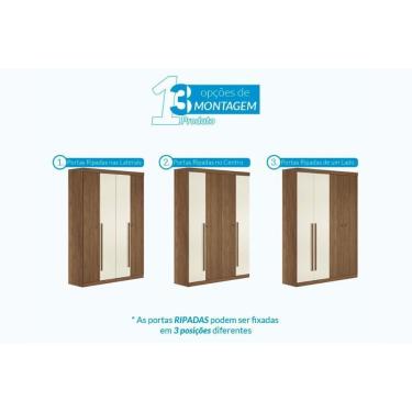 Imagem de Guarda Roupa +cômoda 2 Peças Qc331 Jatoba/areia - Santos Andirá