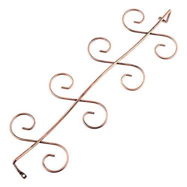 Imagem de Suporte de cálice com 8 furos para pendurar copo de vinho prateleira para armários de cozinha ou bar doméstico suporte de taça de vinho pendurado (cor: Bronze Tamanho: 48 * 15 cm) (Bronze 48 * 15 cm