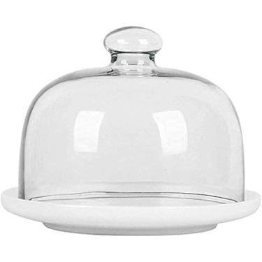 Imagem de Suporte de bolo bandeja de exibição de sobremesa pratos de lanche de 6/8/10 polegadas, bandeja de frutas de cerâmica de vidro para sanduíche de sushi e servidor de molho Bandejas para pastéis para