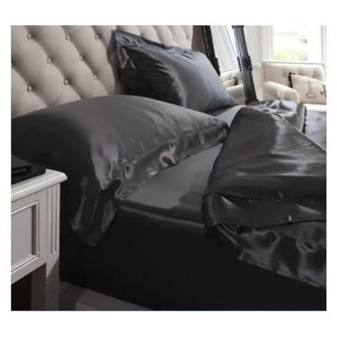 Imagem de Conjunto de cama 100% seda, seda para dormir, conjuntos de roupa de cama Queen King (uma cor King)