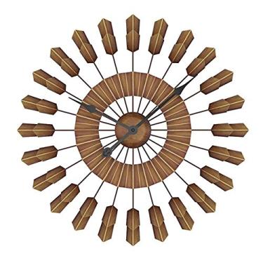 Imagem de Relógio de parede vintage europeu decoração moderna breve relógios de parede criativos relógio moderno chique metal decoração de parede pétala camada única marrom para cozinha, quarto, jardim, sala de