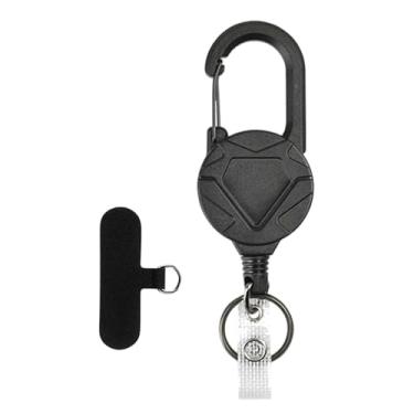 Imagem de MotiveTech Chaveiro retrátil com suporte para celular, porta-crachá e porta-chaves para viagens, Style E