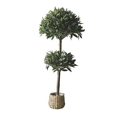 Imagem de SLGGPJBU Plantas artificiais árvore artificial simulação planta escritório decoração oliveira vaso planta falsa interior simulação planta verde sala de estar escritório bonsai pinheiro