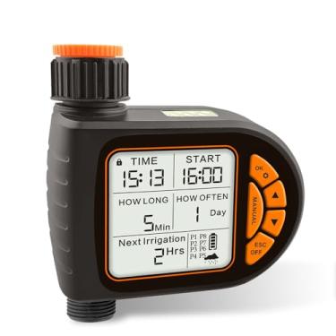 Imagem de Dispositivo Inteligente de Controle Irrigação Jardim Controlador Automático Economia Água Temporizador Digital Rega Plantas com Tela LCD Detecção da Chuva 8 Programas Temporização Botão Manual Trava I