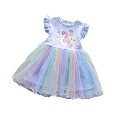 Imagem de Vestido De Princesa De Verão Para Meninas, Festa De Unicórnio, Manga F