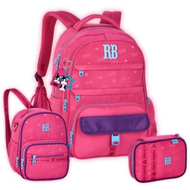 Imagem de Kit Mochila Rebecca Bonbon Costas Bolsinha Lancheira Estojo, Rosa