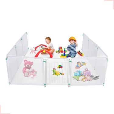 Imagem de Kit Cercado Grade Tela De Bebê/ Cachorro Segurança Infantil Portátil -