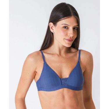 Imagem de Sutiã Triângulo Recorte Renda Bojo Marisa Azul-75180, Azul, 44