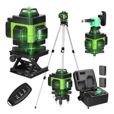 Imagem de Kit Nível A Laser Verde 12 Linhas Esquadro + Suporte + Tripé