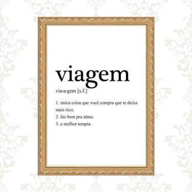 Imagem de Quadro Moldura Dourada Viagem Significado 33X24Cm