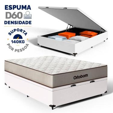 Imagem de Cama Box Baú com Colchão de Espuma D60 Double Face Force Dream - Ortobom Casal 138cm