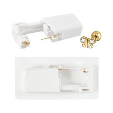 Imagem de Máquina De Perfuração De Orelha Descartável Banhada a Ouro 24K, Brinco