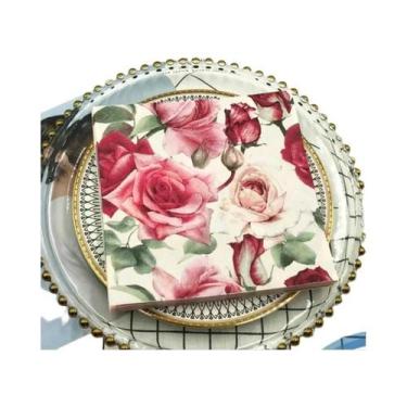 Imagem de Guardanapo De Papel Borboleta Colorido Rosa 33x33cm 2 Camadas 20 Unida