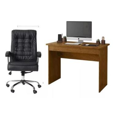 Imagem de Kit Home Office Mesa de Estudo e Cadeira Diretor Presidente - Digo.Cas