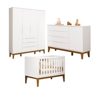 Imagem de Jogo De Quarto Classic Elfe Sapateira Branco Fosco - Moveisaqui