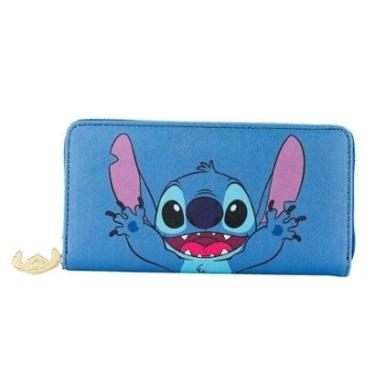 Imagem de Carteira Retangular Azul Stitch 10x20cm - Disney-Feminino