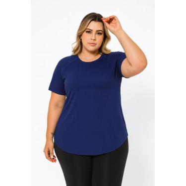 Imagem de Camiseta Feminina Dry Fit Plus Size Alta Qualidade - NoBrand, Azul, Ma