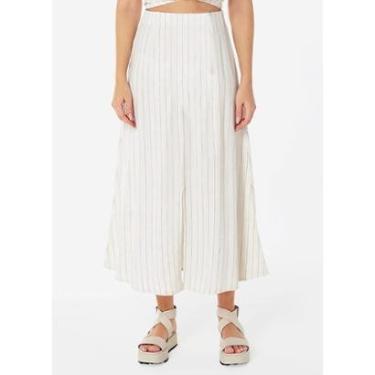 Imagem de Saia Longa de Linho Risca de Giz com Fenda-Feminino