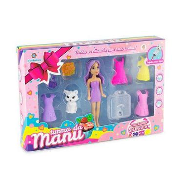 Imagem de Kit Turma Da Manu Boneca Cheirinho Frutas e Acessórios Colecionáveis -