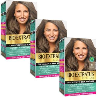 Imagem de Kit 3 Tonalizante Bio Extratus 81 Louro Claro Acinzentado Tecnologia P