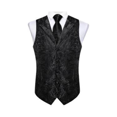 Imagem de Colete De Smoking Masculino De Seda Com Estampa Paisley, Conjunto De G