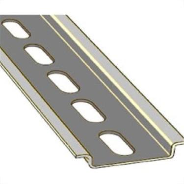 Imagem de Suporte Disjuntor Din Trilho Perfurado 20Cm Inox Baixo T3898 - PERFILA