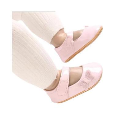 Imagem de Sapatos Para Bebês De 0 a 12 Meses Em Couro PU Com Boca Rasa E Laço Pr