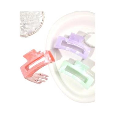 Imagem de Presilhas De Cabelo Grandes De Mármore Para Cabelos Grossos, 2 Peças, 