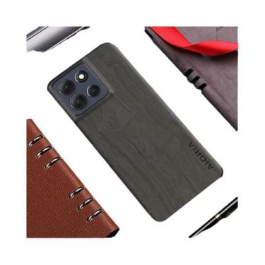 Imagem de Capa De Couro Com Padrão De Madeira De Bambu Para Motorola Moto G86 G5