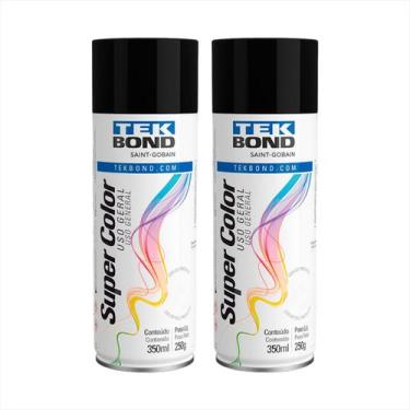 Imagem de Kit C/2 Tinta Spray Tek Bond Secagem Rápida 350ml Cor:Vermelho, Vermel