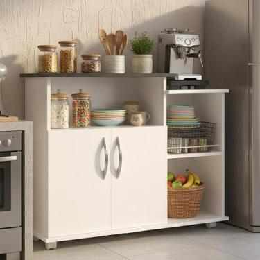 Imagem de Balcão Multiuso com 2 Portas e Espaço para Frutas  Compacto e Funciona