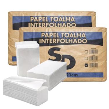 Imagem de Kit 2 Papel Toalha Interfolha 100% Celulose 20 X 21 SD