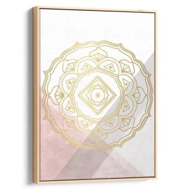 Imagem de Quadro Mandala - Reflexos Dourados sobre o Rosa - Mioquadros, 200x130 