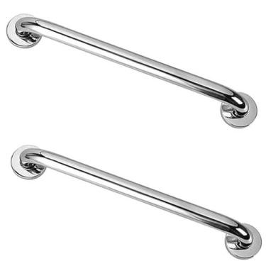 Imagem de Barra de Apoio 40cm Kit 2 Uni Inox Idoso Gestante Deficiente Banheiro 
