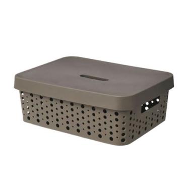 Imagem de Caixa Organizadora Com Tampa 11 Litros - Usual Utilidades, Marrom