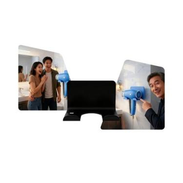 Imagem de Suporte Para Secador De Cabelo de Parede Em ABS Resistente Organizador