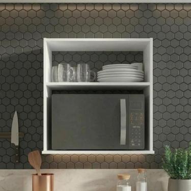 Imagem de Suporte de Microondas Forno Elétrico Aereo 60cm MDF Branco Rafaro - Ra