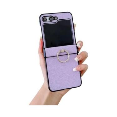 Imagem de Capa De Couro Com Estampa De Lichia Para Samsung Galaxy Z Flip 7 6 5 4
