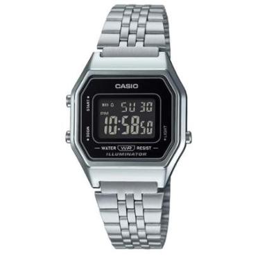 Imagem de Relógio Unissex Casio Vintage Original LA680WA1BDFSC Pulseira Metal Prata-Unissex