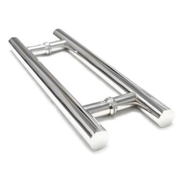 Imagem de Puxador Redondo Inox 45cm Porta Portão Social Vidro / Ferro - Congratu