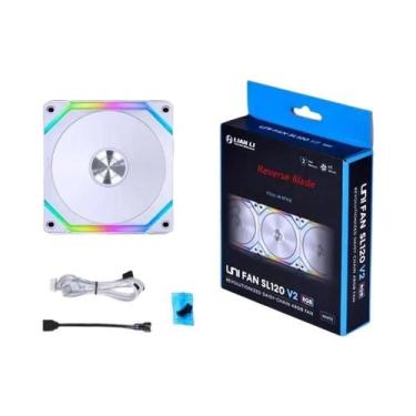 Imagem de Ventoinha De Gabinete LIAN LI UNI FAN SL V2 RGB Preta E Branca 120mm C