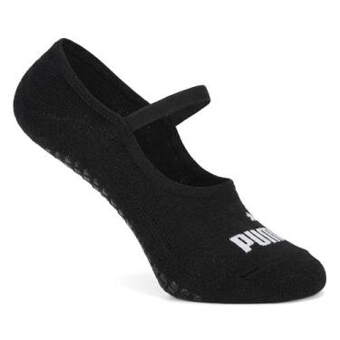 Imagem de Meia Sapatilha Puma Antiderrapante Pilates Feminina, Preto, Branco, 34
