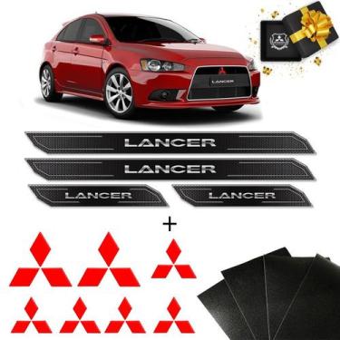 Imagem de Kit Adesivos Lancer Vermelho Refletivo + Soleira Protetora - SPORTINOX