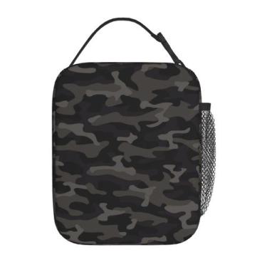 Imagem de Lancheira YETTA YANG Camo preta e cinza com camuflagem isolada